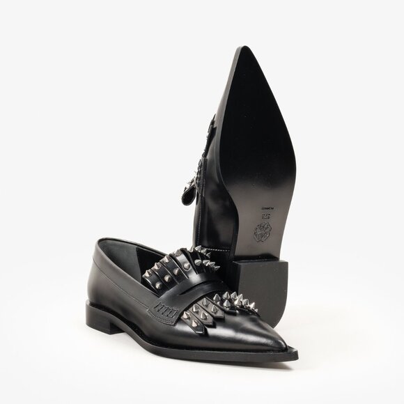 *SOLD* Alexander McQueen Black Leather Studded Kilitie Watson Loafers - Picture 5 of 9